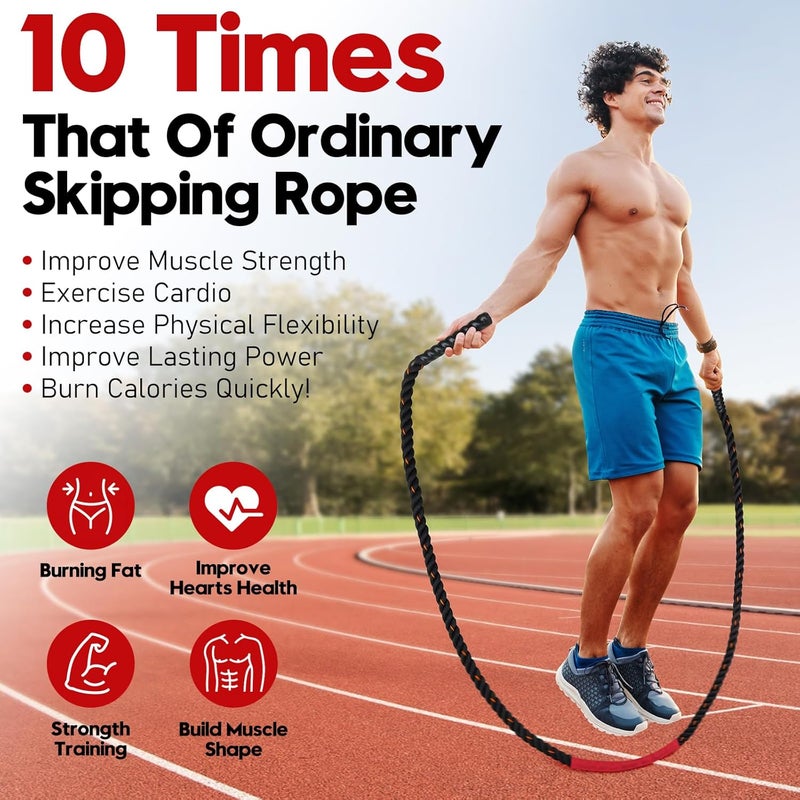 RENRANRING Weighted Jump Rope for Men and Women, 3lb 4lb 5lb Adult Heavy Skipping Rope, Jumprope for Fitness,Workout Equipment, Fitness Equipment for Home Gym Exercise,Improve Strength and Building Muscle - Image 5